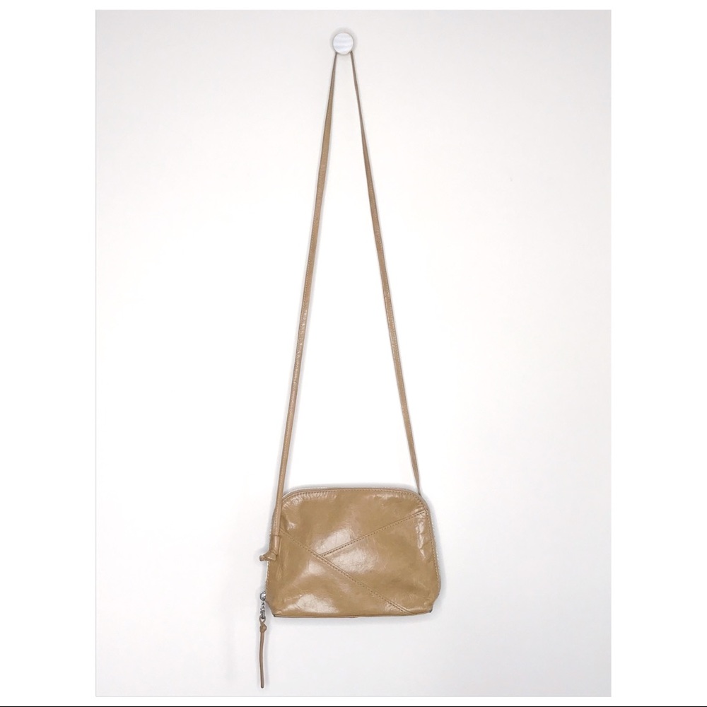 HOBO Tan Leather Small Stitched Crossbody Bag
